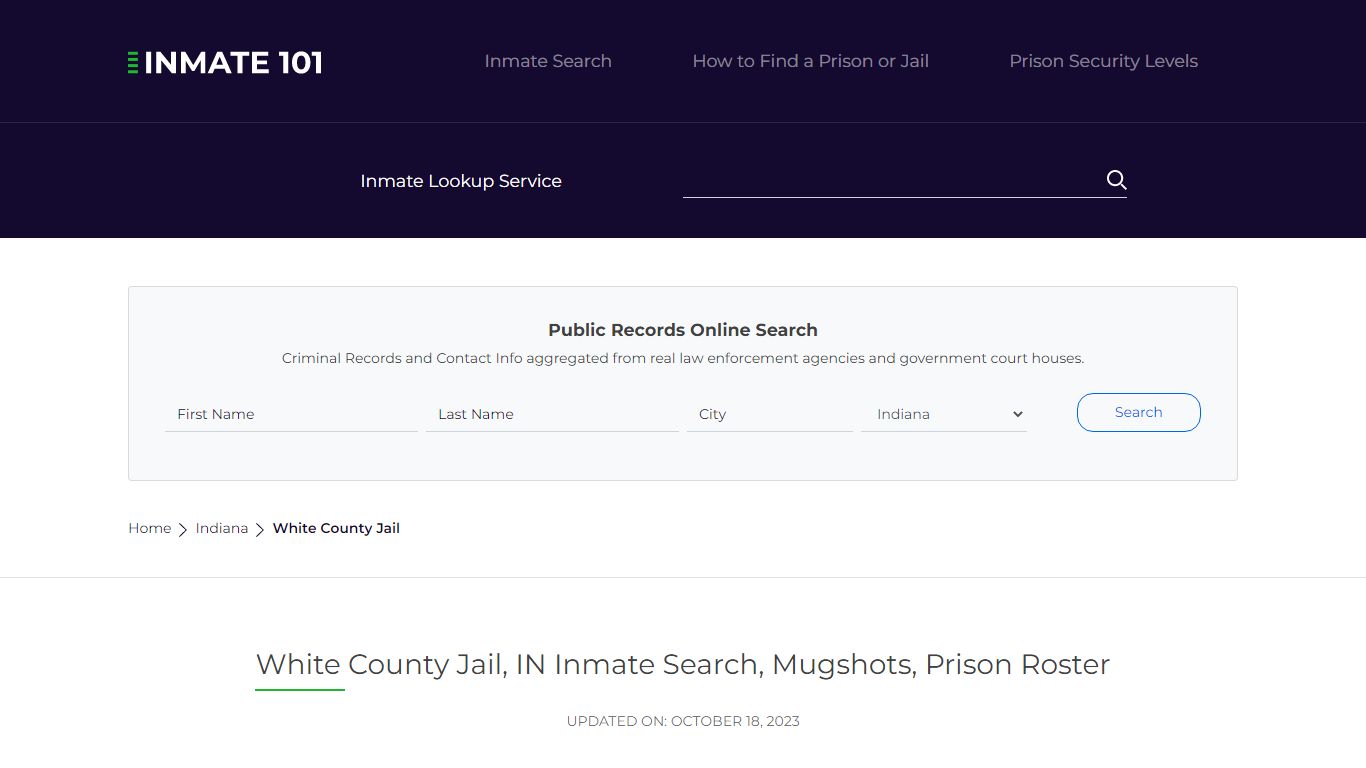 White County Jail, IN Inmate Search, Mugshots, Prison Roster