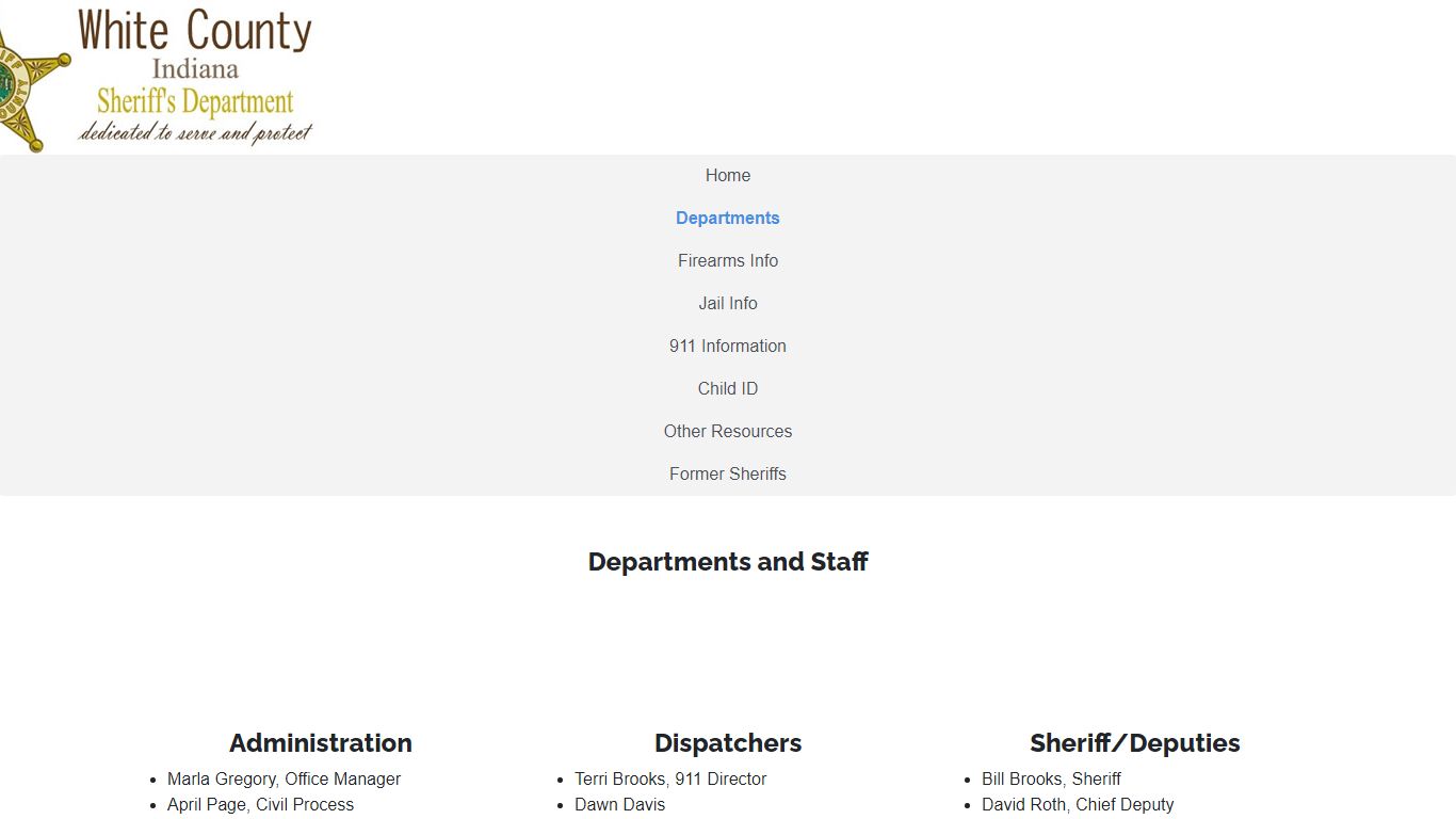 Departments :: White County Sheriff's Department